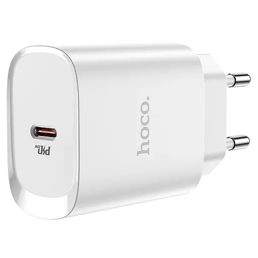 Мережевий зарядний пристрій Hoco N14 Smart Charging single port PD20W charger ( EU ) Білий - фото 2