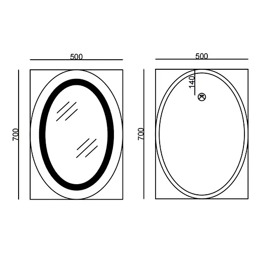 Дзеркало Mixxus Plain MV02-50x70 (годинник, LED-підсвічування, антизапотівання) MI6010 - фото 2