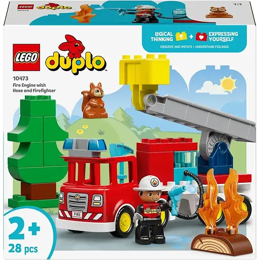 Конструктор LEGO DUPLO Town Пожежна машина зі шлангом і пожежником 28 деталей (10473)