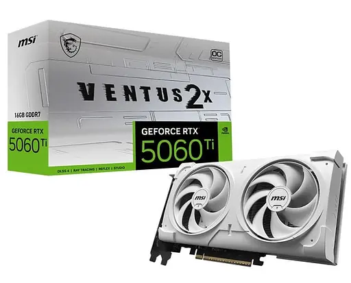 Видеокарта MSI RTX 5060 Ti 16G VENTUS 2X OC WHITE PLUS (RTX 5060 Ti 16G VENTUS 2X OC WHITE PLUS) (GDDR7, 128 bit, PCI-E v5.0 x8) - фото 5