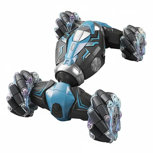 Радіокерована трюкова машина-перевертень YJ 098-2 A-01, 4х4, роликові колеса, акумулятор 3.7V, пульт 2.4GHz, браслет, Синя