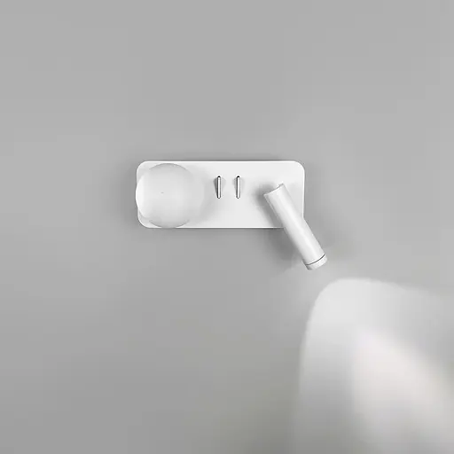 Праве біле бра на 2 вимикачі з білим плафоном та спотом Line F Арт. WJ032/2 R WT (правий) - фото 7