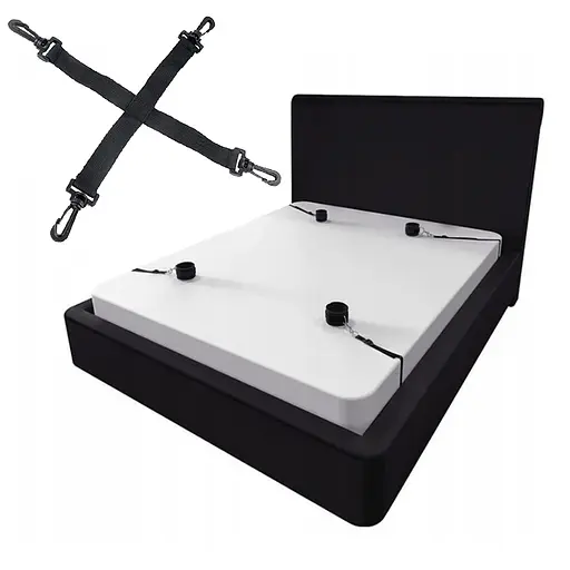 Ограничительный ремень для рук и ног для кровати с маской для глаз Fetish Tentation черный - фото 3