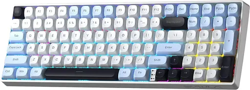 Клавіатура Aula S100pro Brown Switch Wireless 2.4G/BT EN/UA White Black (6948391205755) - фото 2