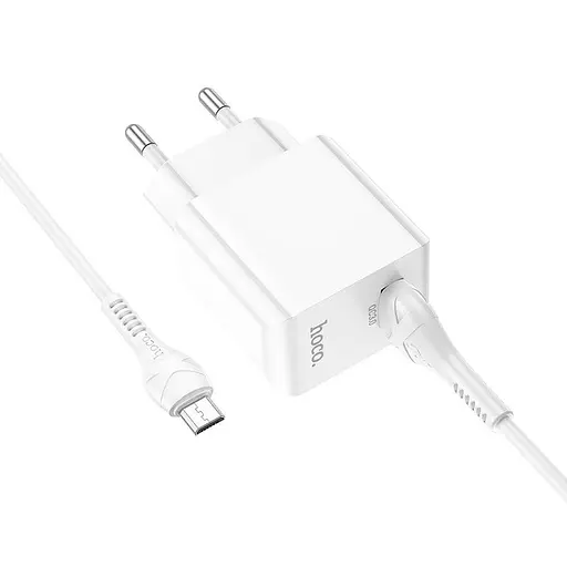 Комплект зарядний блок і кабель Hoco Proton C98A Micro USB Cable 1USB 18W білий - фото 1