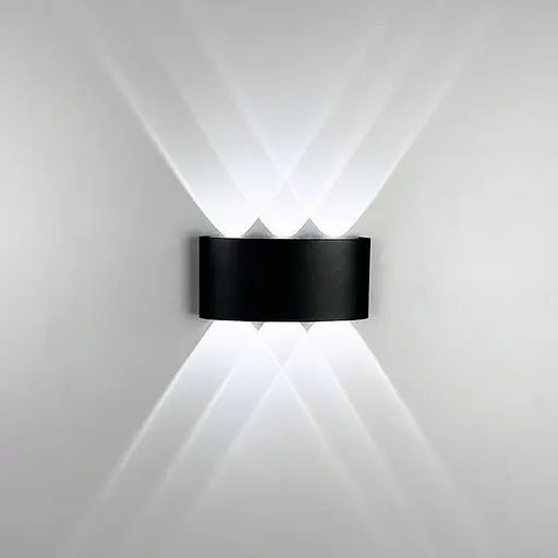 Світильник двосторонній на 6 лінз у чорному корпусі 4000K IP54 | Line F | Арт. W042/6 BK 4000K - фото 1