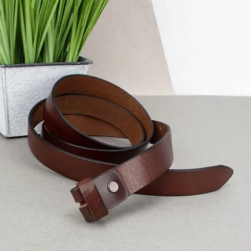 Ремінь-вузол жіночий шкіряний без пряжки SF-258 коричневий (125 см) - фото 2