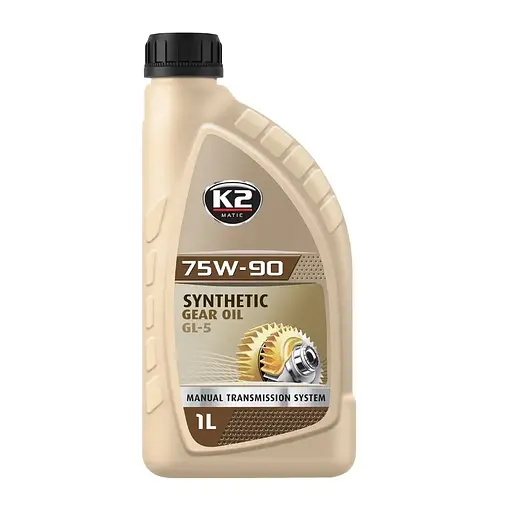Трансмісійне масло K2 Synthetic Gear Oil GL-5 75W-90 1л(O5561E)
