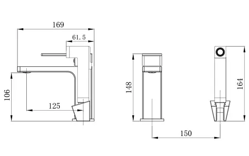 Змішувач для умивальника Qtap Gemini (з гігієнічним душем) Gunmetal Black PVD QTGEM272GMB45692 - фото 8