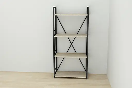 Этажерка 4/60 Ferrum-decor Серии Коннект 120x60x28 черный ДСП Дуб Сонома 16мм (FRD-104239) - фото 6