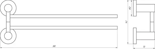 Тримач для рушника Globus Lux SS 8431-2 хром матовий - фото 2
