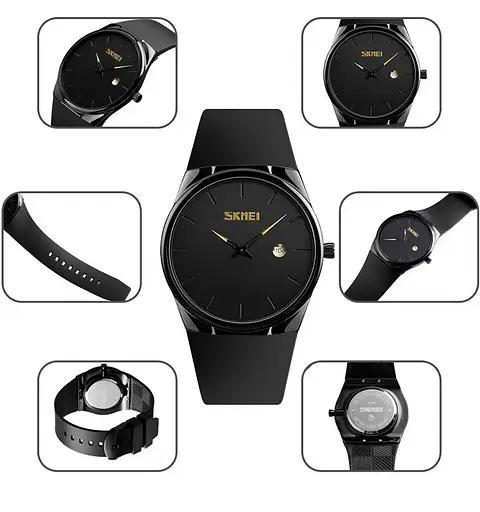 Наручний кварцовий годинник Skmei 1509 Чорний - фото 4