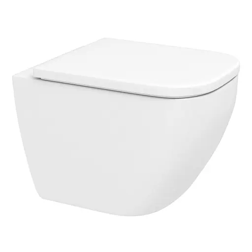 Унитаз подвесной Imprese Valtice Rimless 51x36x40 см, сиденье Slim slow-closing white i1105, Белый - фото 1