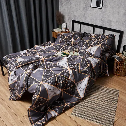 Комплект постельного белья Moon&Star Бязь Gold Люкс Marble Gold Семейный 160х220х2 наволочки 2х70х70 - фото 8