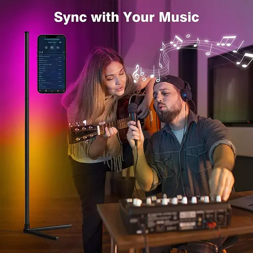 Світлодіодний торшер riyo RGB з додатком та пультом дистанційного керування 16 мільйонів кольорів - фото 5