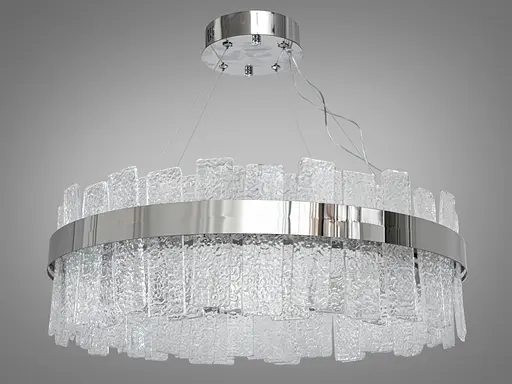 Кругла кришталева світлодіодна люстра в вітальню, срібна люстра, 140Вт - фото 4