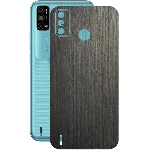 Защитная пленка StatusSKIN для Tecno Spark Go 2021 Корпус Винил Дерево серебристо-черное - фото 1