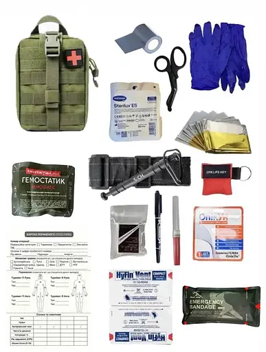 Аптечка укомплектованная №10 в подсумке с быстрым сбросом - фото 1