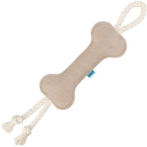 Игрушка для собак Barksi Косточка с канатом M бежевая - фото 1