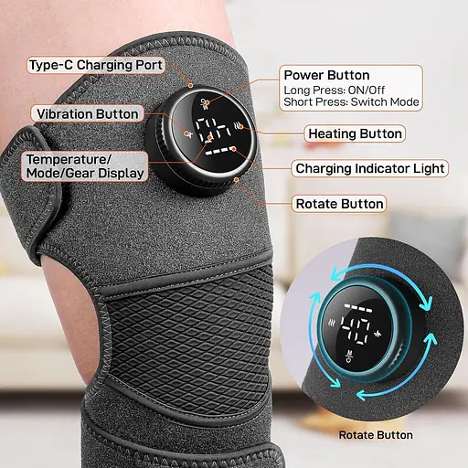 Масажер для колін з підігрівом, Грелки для колін при артриті колін - фото 7