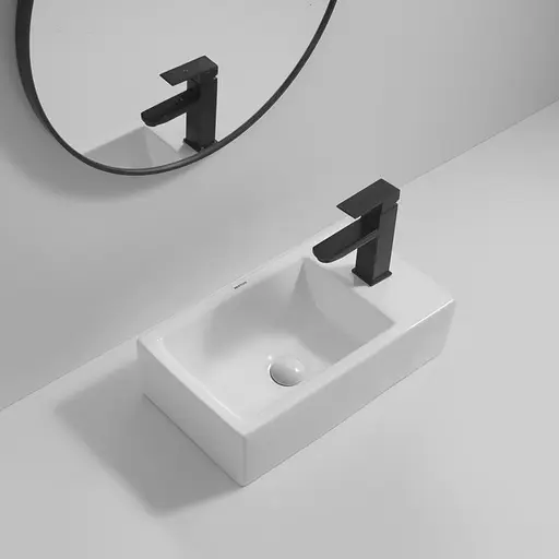 Умивальник накладний Mixxus Premium Quadro-0207 480x260x125 мм з отвором під змішувач MP6503, Білий - фото 3