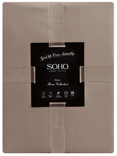 Комплект постільної білизни Євро Duet 200х230 см Beige/Mocha SOHO pbe0050800 - фото 4