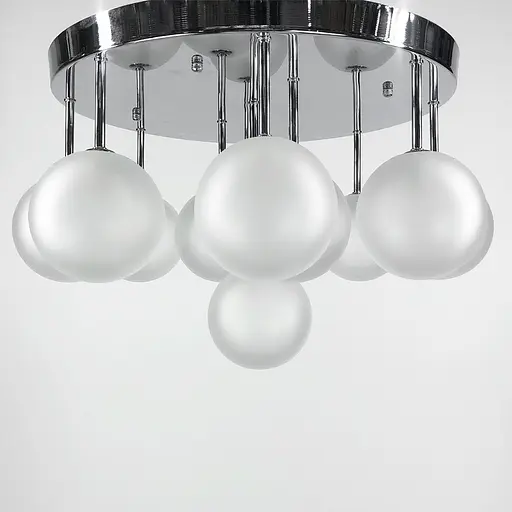 Потолочная серебряная люстра на 11 матовых плафонов Line.F AS 122 CH - фото 1