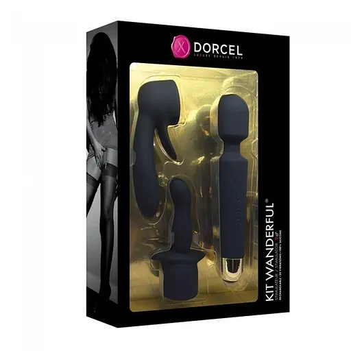 Вібромасажер з насадками Dorcel Kit Wanderful 20 см чорний - фото 9