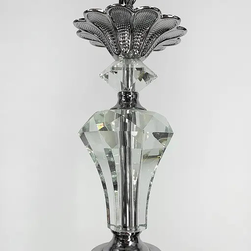 Люстра на 3 подвійних плафони із елементами білої екошкіри Line.F S 865/3 WT - фото 4