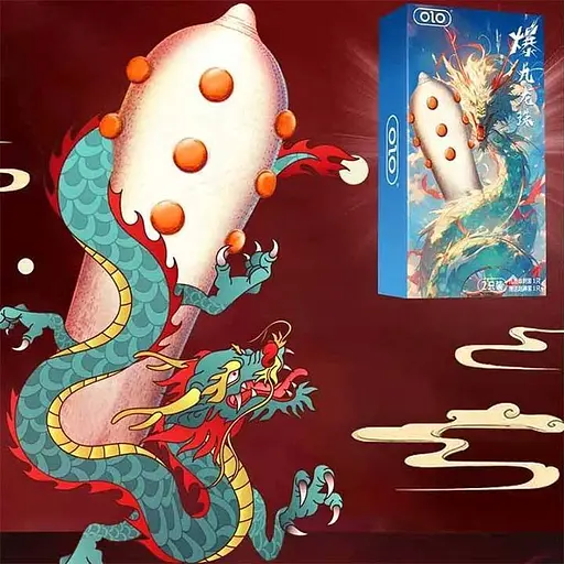 Презервативы ребристые ультратонкие OLO Nine Dragon латекс M 51-54 мм 2 шт - фото 4