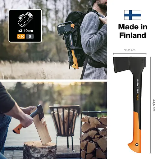 Універсальна сокира Fiskars X10 S, 44.5 см, 1 кг, 121443 (1015619) - фото 4