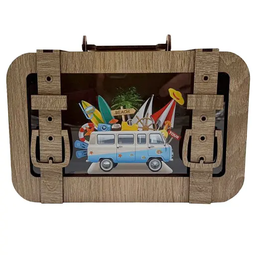 Дерев'яна скарбничка валіза "На подорож" Vladico 3240-15-005 розмір 24х17 см - фото 1