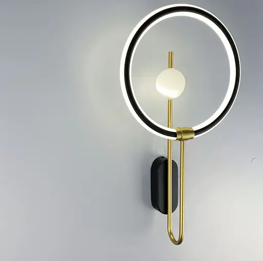 Стильний та сучасний настінний світильник Арт. BD 118 BK+GD Line F - фото 2