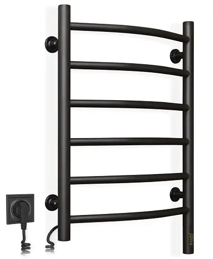 Рушникосушка NAVIN Камелія 480х600 Sensor ліва з таймером, чорний муар - фото 1