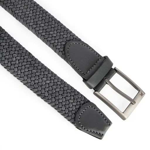 Ремень-резинка мужской JK-35003 (110 см) темно-серый плетеный - фото 2