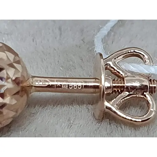 Золота моносережка-пуссета Favoritum з алмазною гранню. 210115_7/1_А - фото 5