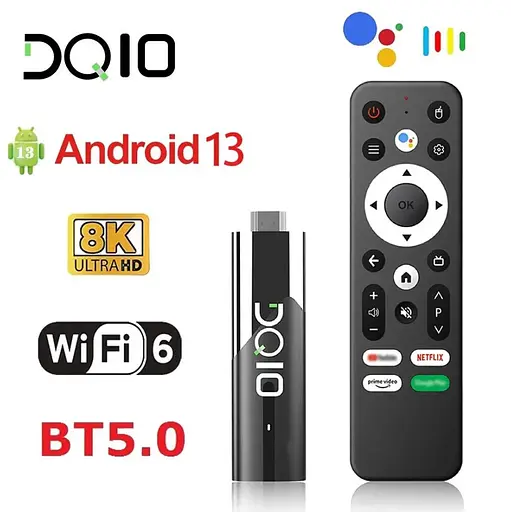 Смарт ТВ медиаплеер Android 13 SmartTV Lemfo DQ-10 TV Stick ATV 4/32 Гб с голосовым пультом - фото 2