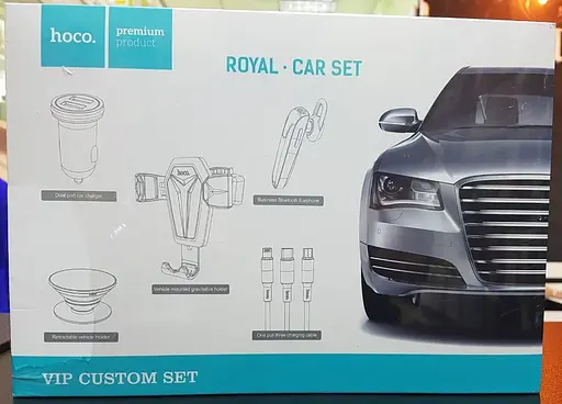 Набор в машину Hoco VIP Royal беспроводная гарнитура азу держатель - фото 4
