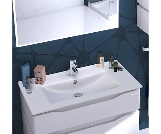 Тумба підвісна Sanwerk Алесса Air 70 Білий з умивальником Qtap (MV0000871) Білий - фото 2