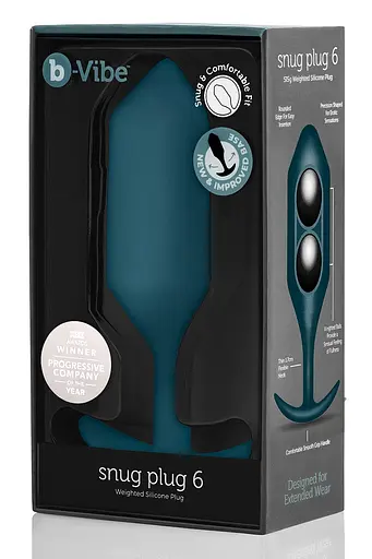 Анальна пробка B-Vibe Snug Plug 6 16 см (синій) - фото 2