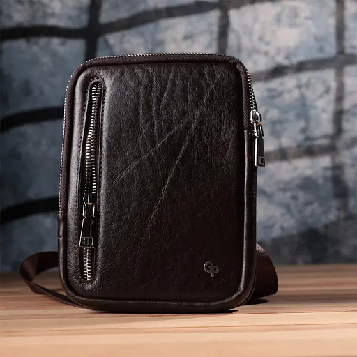 Прямоугольная мужская сумка бананка из гладкой натуральной кожи GRANDE PELLE 15,5х20,5х3,5 см sum0027007 - фото 20