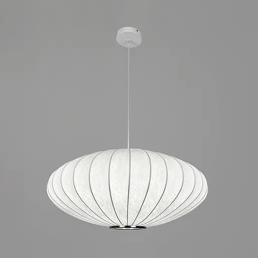 Дизайнерский светильник с полимерным овальным абажуром Ø60x27 см Line F AK03-600 x 270 Белый - фото 2