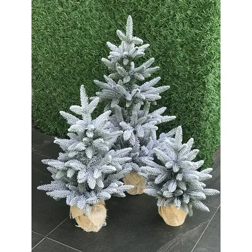 Ялинка Hvoya Classic лита в мішковині 50 см засніжена - фото 5