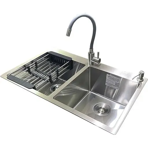 Комплект мийка + змішувач Romzha Arta U-730SD (C)