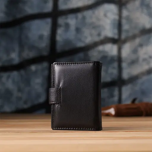 Мужской кошелек вертикальный из натуральной кожи ST Leather 7.5х10.5х1 см acs0029623 - фото 10