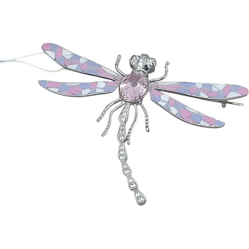 Срібна брошка Vegas Бабка з фіанітами. 70001Р Рожевий