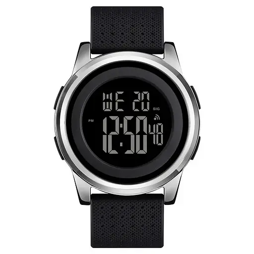 Чоловічий спортивний наручний годинник Skmei 1502 (Сріблястий)