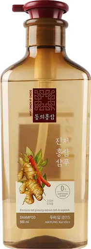 Шампунь для волосся Aekyung KeraSys Dong Ui Hong Sam Ginger Red Ginseng Shampoo, 500 мл - фото 4