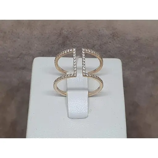 Золоте незамкнене кільце Харківська ювелірна фабрика з фіанітами. 700101 17 - фото 4