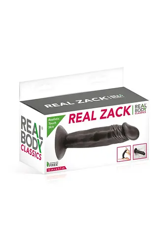 Фалоімітатор із присоскою Real Body - Real Zack Black, TPE, діаметр 3,7 см - фото 2